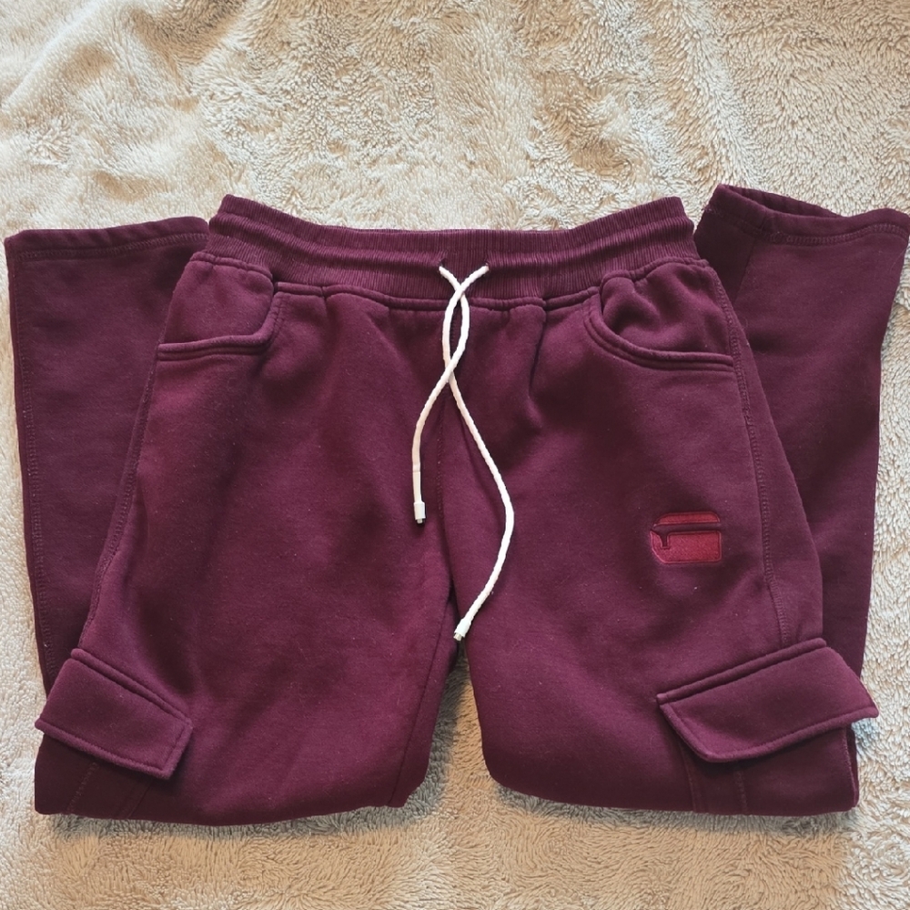 G-STAR RAW Burgundy Cargo Sweats